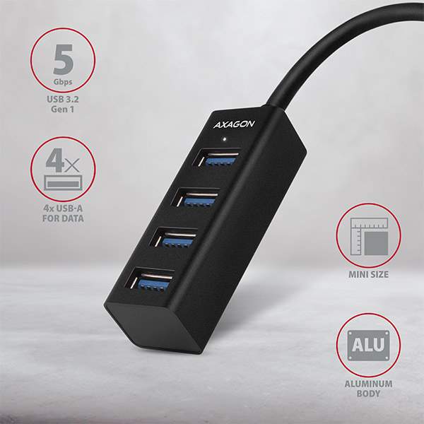 AXAGON HUE-M1A, 4x USB