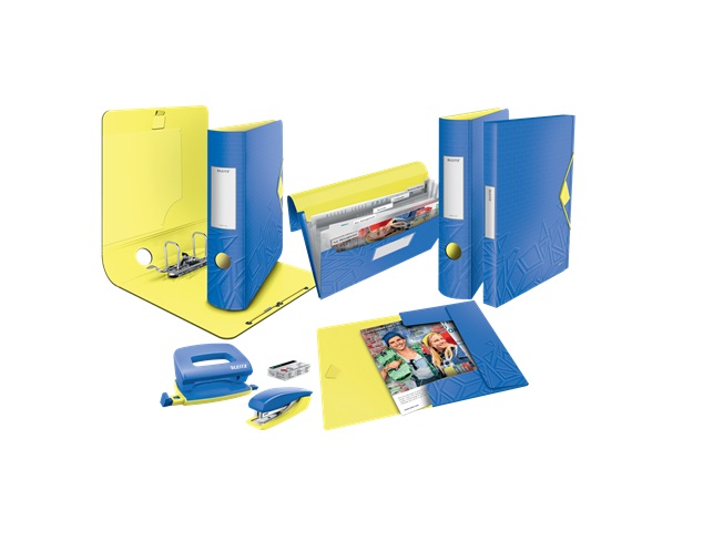 LEITZ Set mini sešívačky a děrovačky UrbanChic, modrá