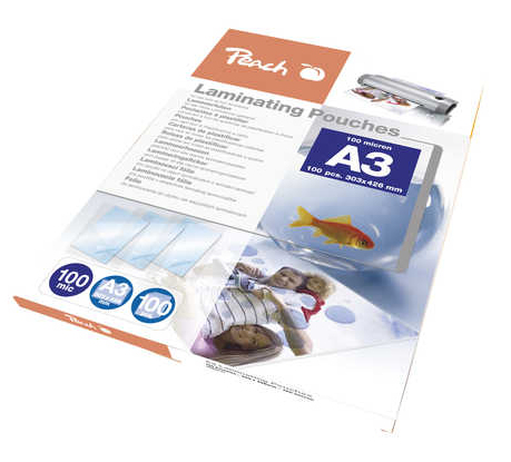 PEACH laminovacie fólie A3 (303x426mm), 100mic, lesklé, 100 ks, PP500-01