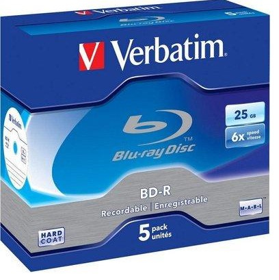 VERBATIM BD-R SL DataLife 25GB, 6x, jewel case 5 ks / 43836