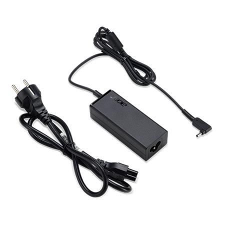 Acer power adapter 45W, 1.0×3.0 mm PHY, 19V, black EU and UK power cord (Swift 1, 3, 5; Spin 1, 5; TM X3; TM Spin B1)