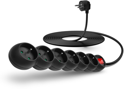 CONNECT IT prodlužovací kabel 230 V, 6 zásuvek, 5 m, s vypínačem CES-0999-BK