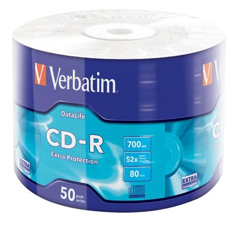 VERBATIM CD-R 700MB, 52x, wrap 50 ks / 43787