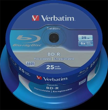 VERBATIM BD-R SL DataLife 25GB, 6x, spindle 25 ks / 43837