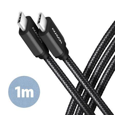AXAGON SPEED USB-C na USB-C / USB 3.2 Gen1 / PD 60W 3A / ALU / oplet / 1m / BUCM3-CM10AB