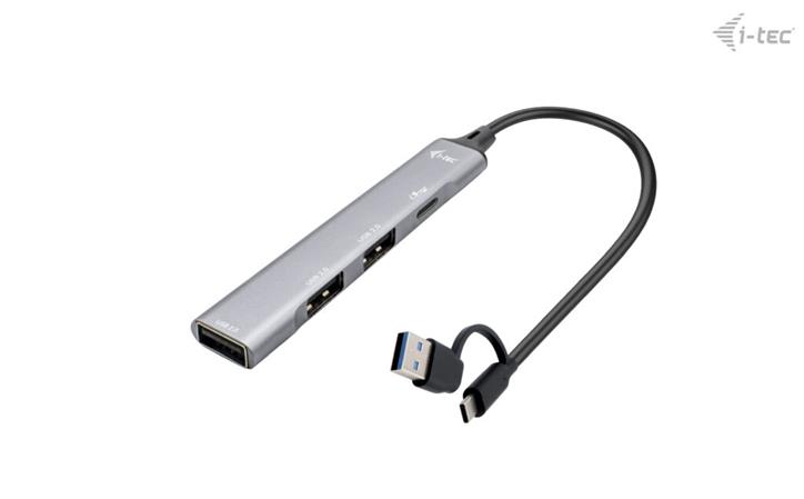 i-tec USB-A/USB-C Metal HUB/ 1x USB-C 3.1/ 3x USB 2.0/ CAHUBMETALMINI4