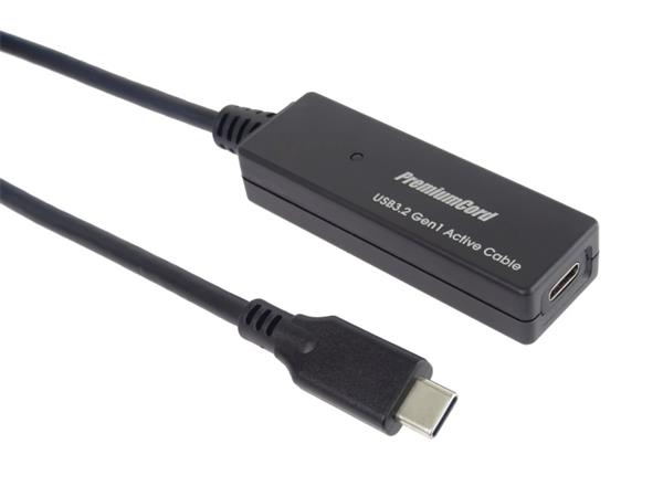 PremiumCord USB-C repeater a prodlužovací kabel Male-Female, 5Gbps 10m / ku31rep10