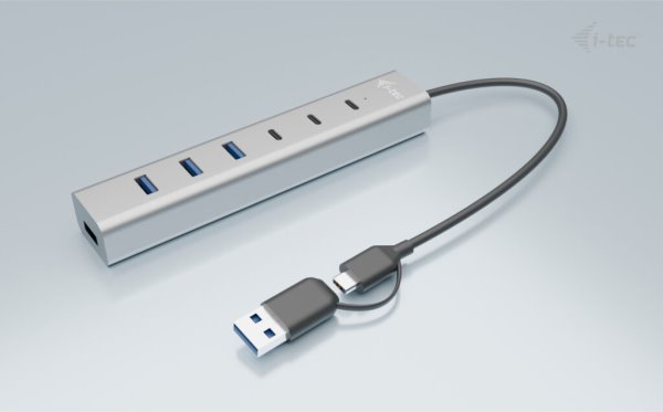 i-tec CAHUBMETAL7 USB-C/USB-A Charging Metal HUB 7 port (3x USB-C, 4x USB-A)