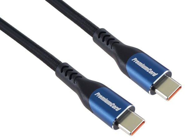 PremiumCord USB-C kabel ( USB 3.2 GEN 2x2, 5A, 100W, 20Gbit/s ) 0,5m, bavlněný oplet / ku31cry05