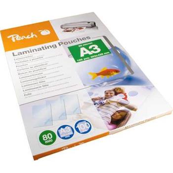PEACH laminovacie fólie A3 (303x426mm), 80mic, lesklé, 100 ks, PP580-01