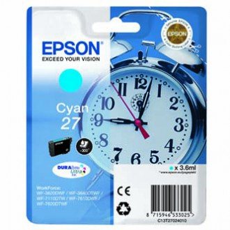 EPSON T2702 cyan (budík) - originál