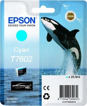 EPSON T7602 Cyan (kosatka) - originál