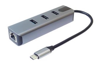 PremiumCord Adapter USB-C na Gigabit 10/100/1000Mbps + 3x USB3.2 konektor / ku31ether05