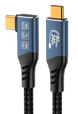 PremiumCord USB4™ Version2.0 80Gbps 16K@60Hz 240W Thunderbolt 3 a 4 kabel zahnutý 1,2m / ku4cb12