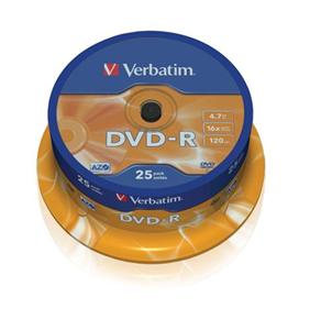 VERBATIM DVD-R 4,7GB/ 16x/ 25pack/ spindle / 43522