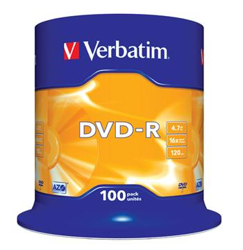 VERBATIM DVD-R AZO 4,7GB, 16x, 100ks / 43549