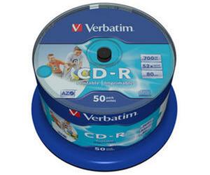 VERBATIM CD-R AZO 700MB, 52x, printable, spindle 50 ks / 43438